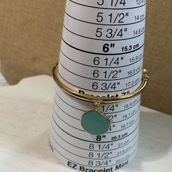 Kate Spade Something Blue Gold Bangle Bracelet with Turquoise Charm - Picture 5 of 9